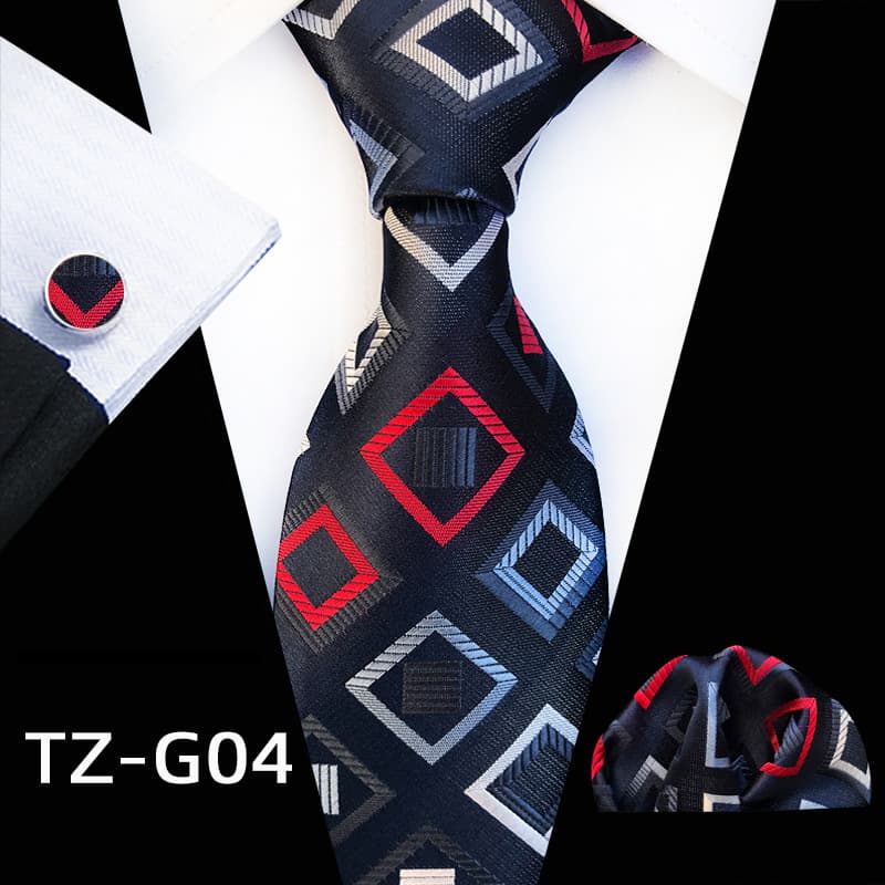Men's 3 piece Ties Set  (Necktie+Pocket Square +Cufflinks)