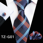 Men's 3 piece Ties Set  (Necktie+Pocket Square +Cufflinks)