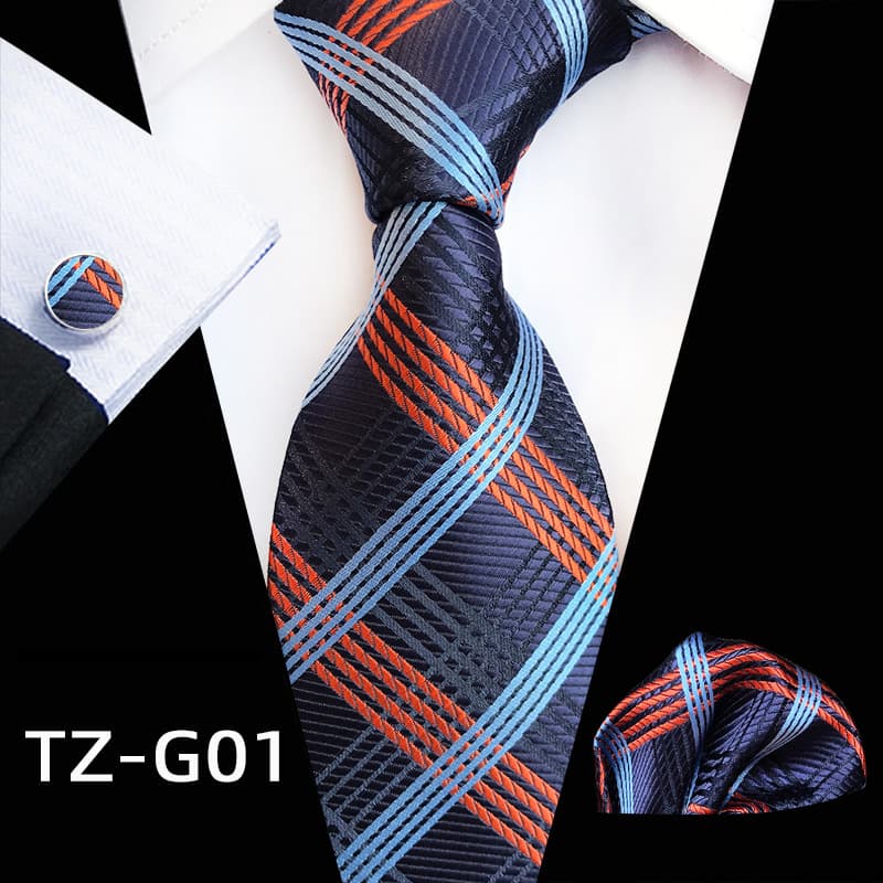 Men's 3 piece Ties Set  (Necktie+Pocket Square +Cufflinks)