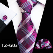 Men's 3 piece Ties Set  (Necktie+Pocket Square +Cufflinks)