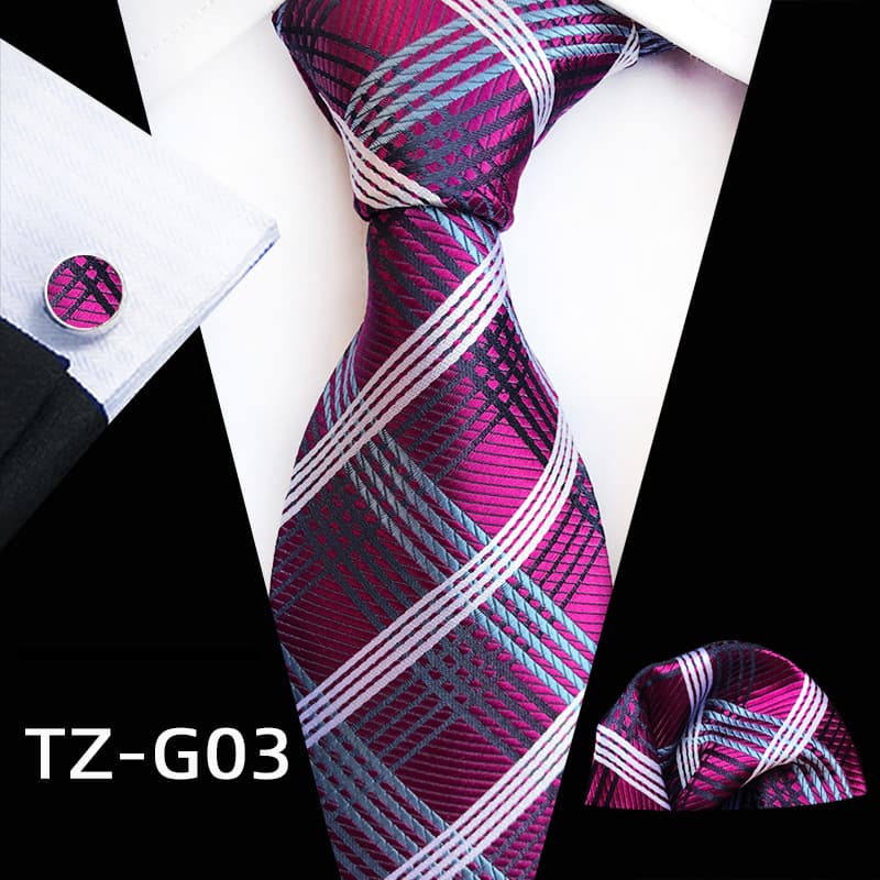 Men's 3 piece Ties Set  (Necktie+Pocket Square +Cufflinks)