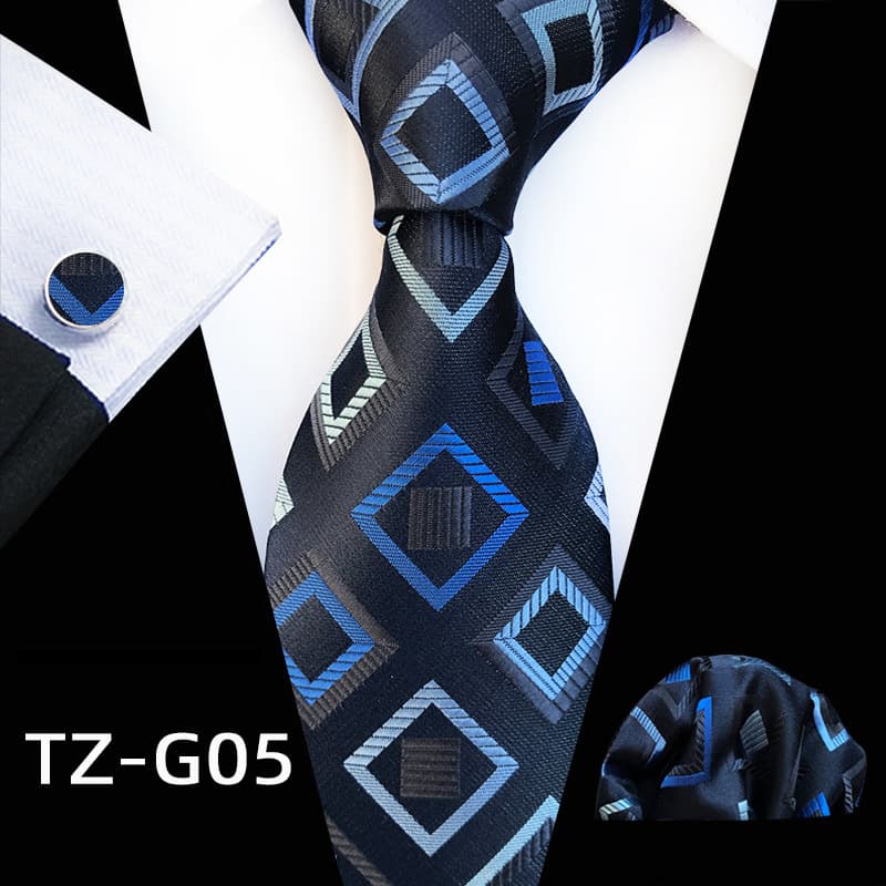 Men's 3 piece Ties Set  (Necktie+Pocket Square +Cufflinks)