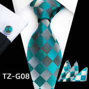 Men's 3 piece Ties Set  (Necktie+Pocket Square +Cufflinks)