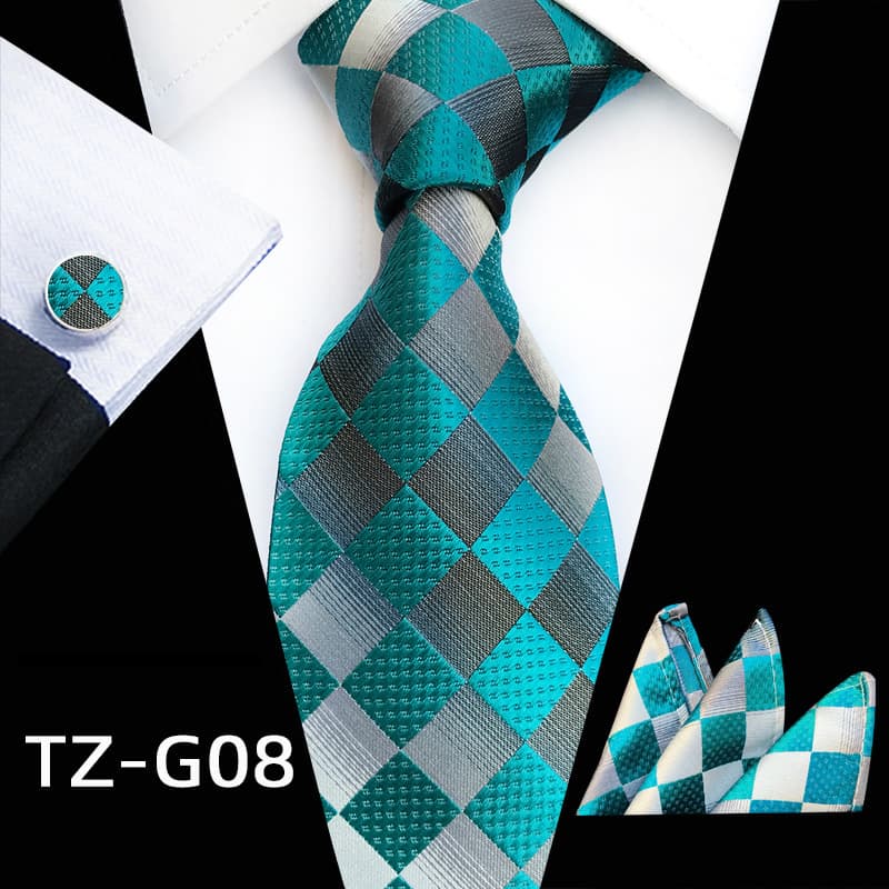 Men's 3 piece Ties Set  (Necktie+Pocket Square +Cufflinks)