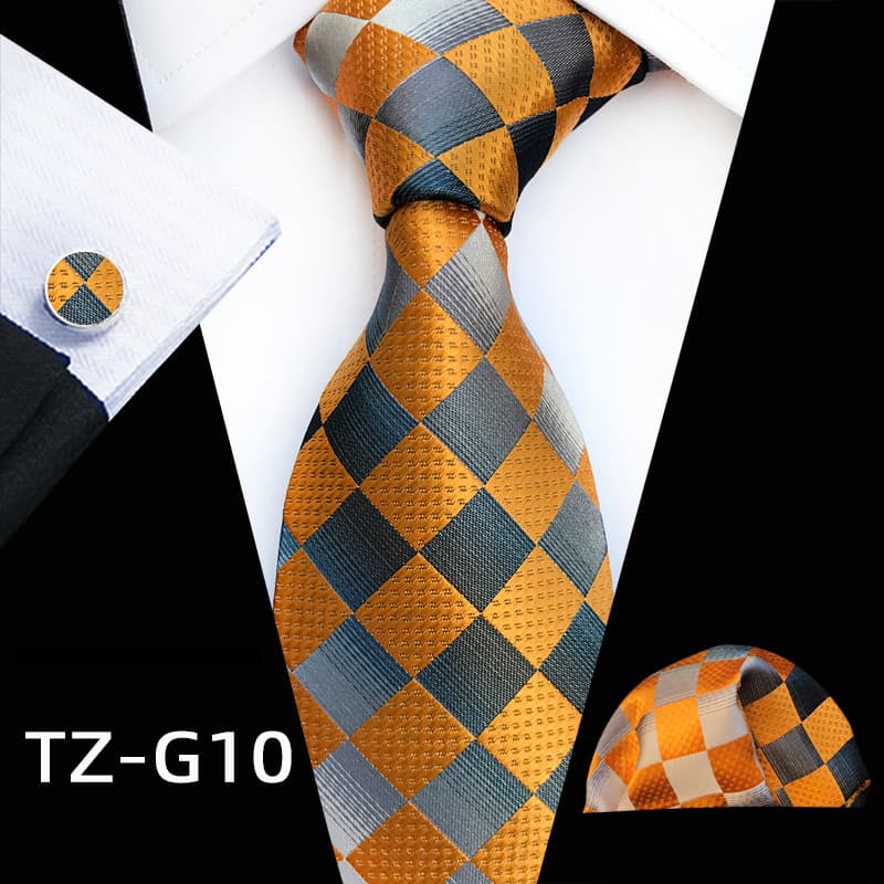 Men's 3 piece Ties Set  (Necktie+Pocket Square +Cufflinks)