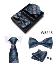 Men's 4 Pieces Gift Ties & Square Scarf & Cufflinks Set