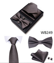 Men's 4 Pieces Gift Ties & Square Scarf & Cufflinks Set