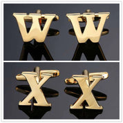 26 Dimensional Letter Style Cufflinks Gold
