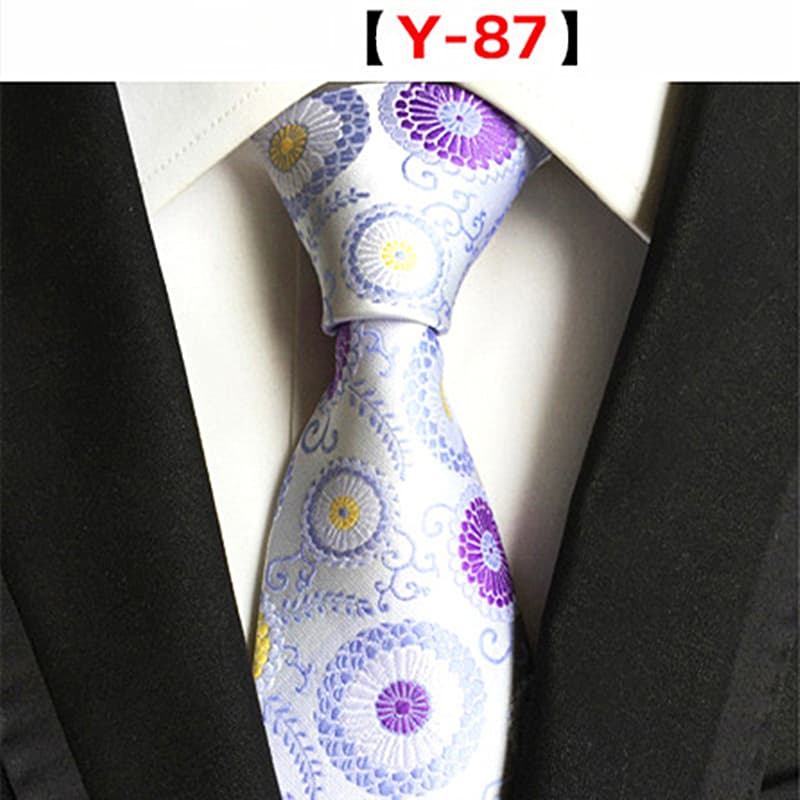 Men's Floral Tie Luxury Printed Wedding Prom Business Jacquard Necktie