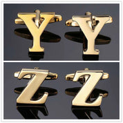 26 Dimensional Letter Style Cufflinks Gold