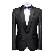 Men's Dress Blazer Jacquard Embroidered Jacket in 7 Colors