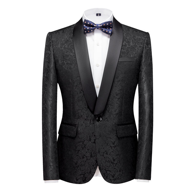 Men's Dress Blazer Jacquard Embroidered Jacket in 7 Colors