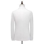Men's Blazer Coat in Solid White One Button Jacket