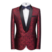 Men's Dress Blazer Jacquard Embroidered Jacket in 7 Colors