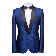 Men's Dress Blazer Jacquard Embroidered Jacket in 7 Colors