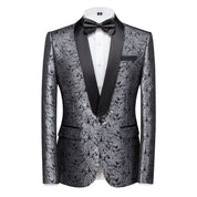 Men's Dress Blazer Jacquard Embroidered Jacket in 7 Colors