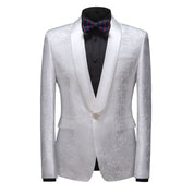 Men's Dress Blazer Jacquard Embroidered Jacket in 7 Colors