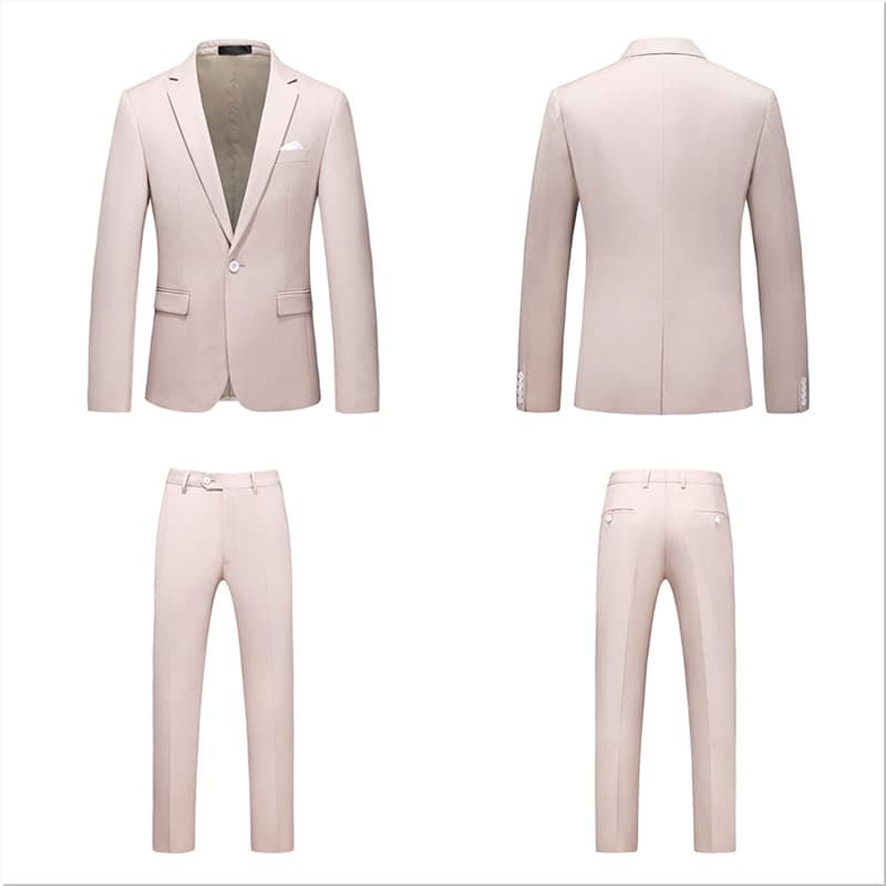Mens 2 Piece Suit Skinny Beige Tuxedos For Wedding Meeting Graduation