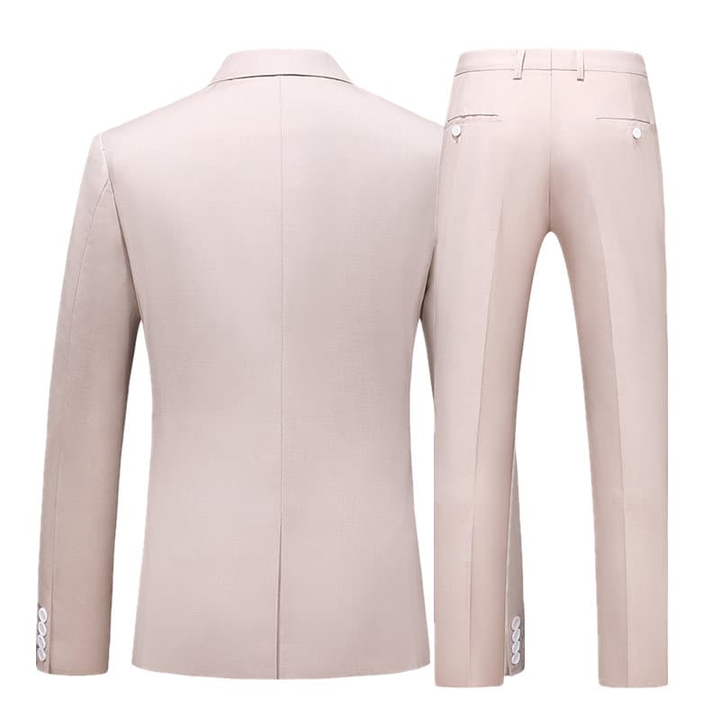 Mens 2 Piece Suit Skinny Beige Tuxedos For Wedding Meeting Graduation
