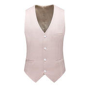Mens Vest Slim Fit Solid Beige Waistcoat For Prom Groomsman Wedding