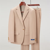 2 Piece Solid Leisure Suit with Notch Lapel