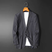 Men's Blazer Slim Fit Pinstripe One Button Suit Jacket