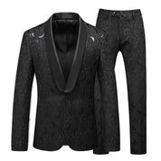 Men's 2 Piece Printed Tuxedos in Black & White