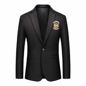 Men's Solid Blazer One Button Slim Fit Sports Coat Prom Suit in Black