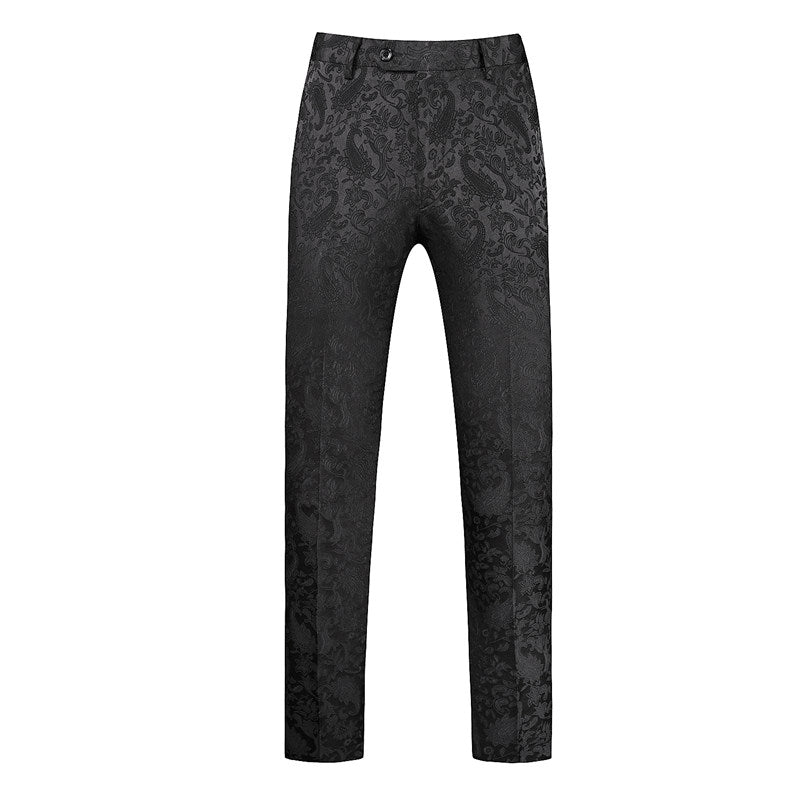 Mens Slim Fit Flat Front Pants Trousers Luxury Floral Pants Prom