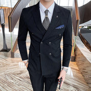 Men's Suits 3 Piece Striped Tuxedo Skinny Pinstriped Tux