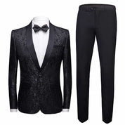 Mens 2 Piece Floral Tuxedo in Bule Black Red White