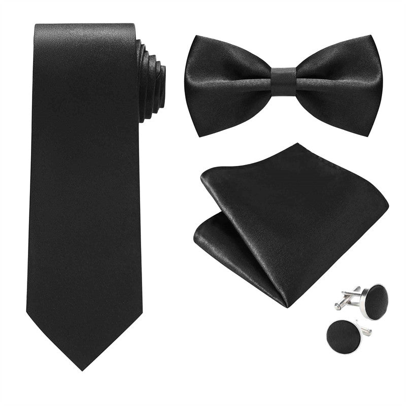 Men's Ties Set ( Necktie+Bow Tie+Pocket Square +Cufflinks)