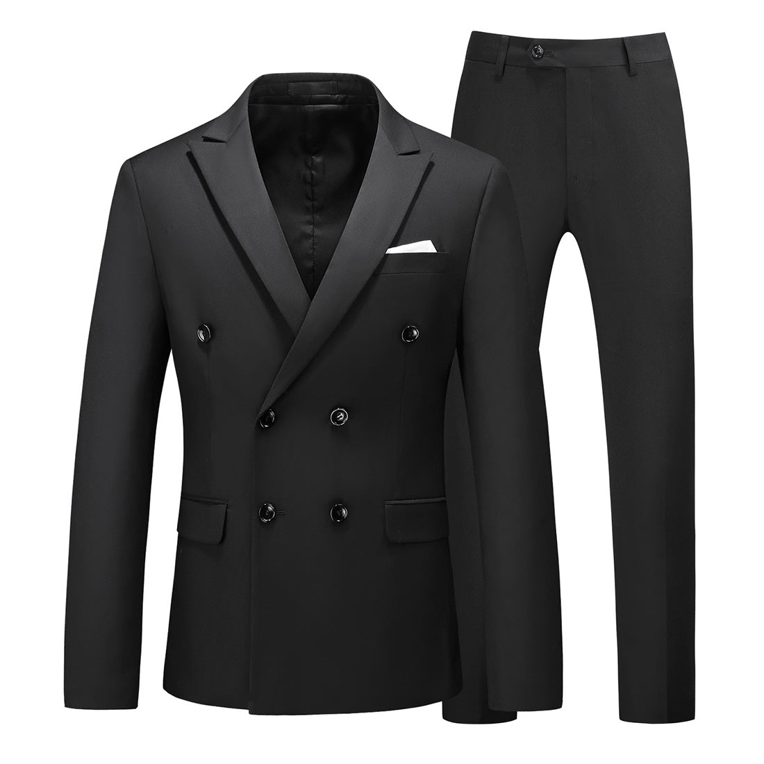 Men 2 Piece Double Breasted Suit With 10 Solid Colors