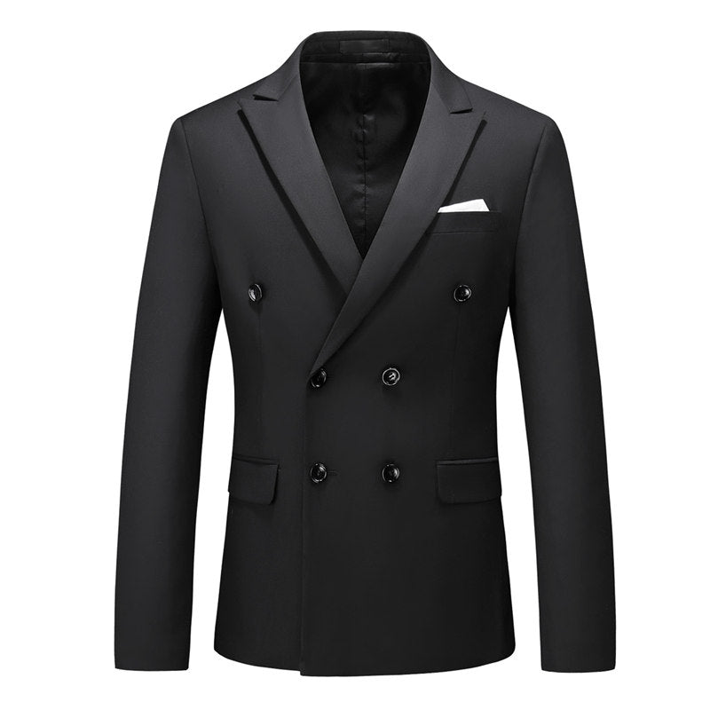 Mens Double Breasted Blazer Solid Sport Jacket 10 Plain Colors