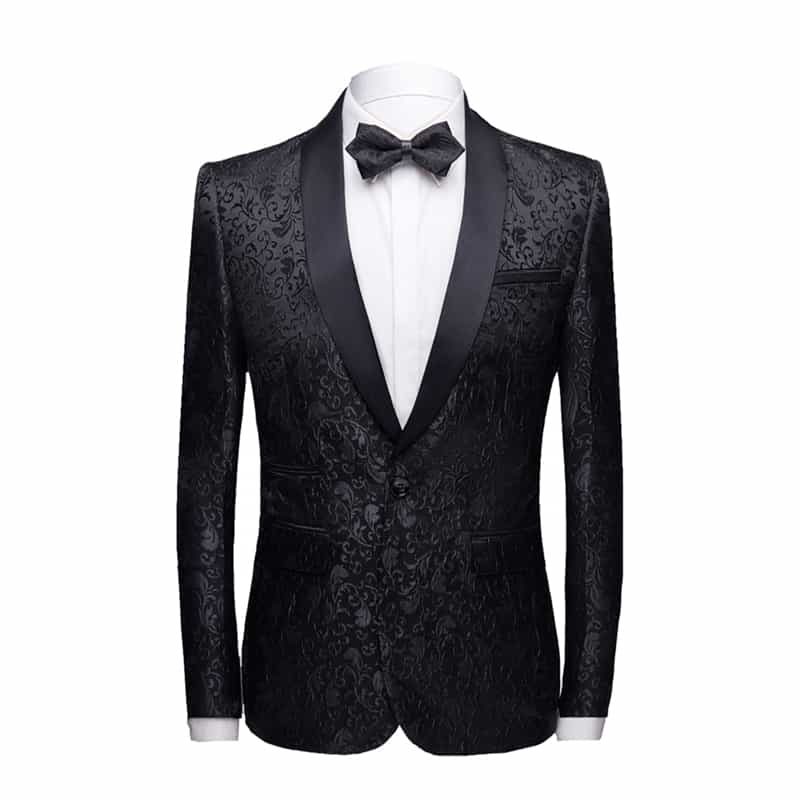 Mens Blazer Floral Casual Suit Jacket Blue White Wine Black