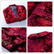 Men Printed Jacket in Hot Pink Two Buttons