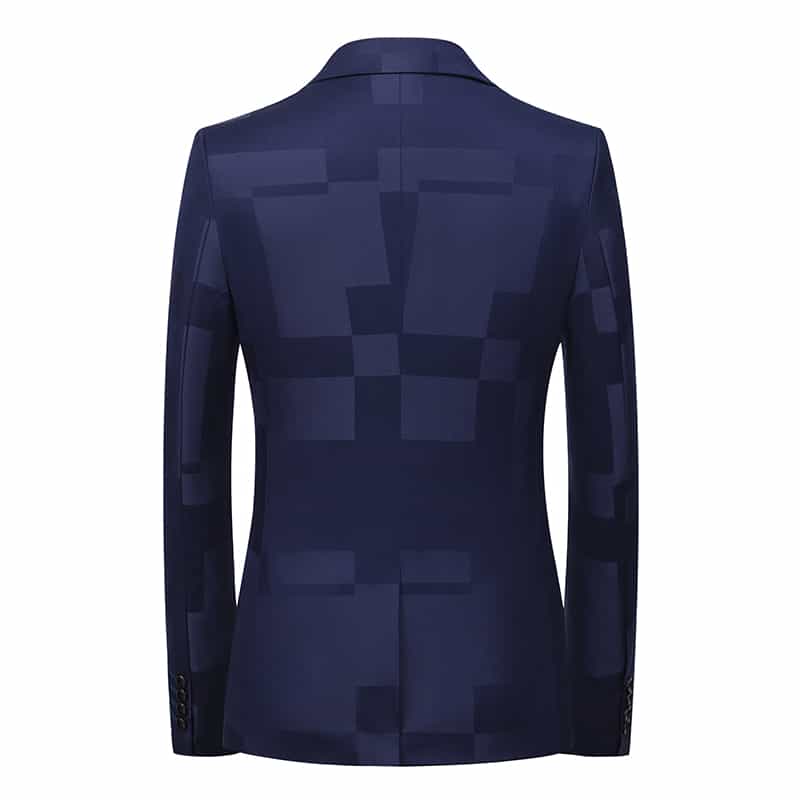 Men's Blazer Plaid Casual Sports Coat in Red & Blue