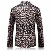 Men's Leopard  Blazer Slim Fit Cheetah Prom Jacket Stylish Dress Party Animal Print Sport Coat