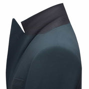 Mens 2 Piece Double Breasted Suit in Solid Dark Green