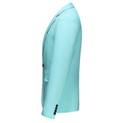 Men Blazer Jacket in Solid Light Blue One Button