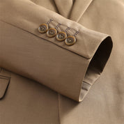 Mens 2 Piece Suit One Button Green & Brown & Khaki Solid Colors