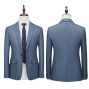 Men's 2 Piece Solid Suit One Button in Grey