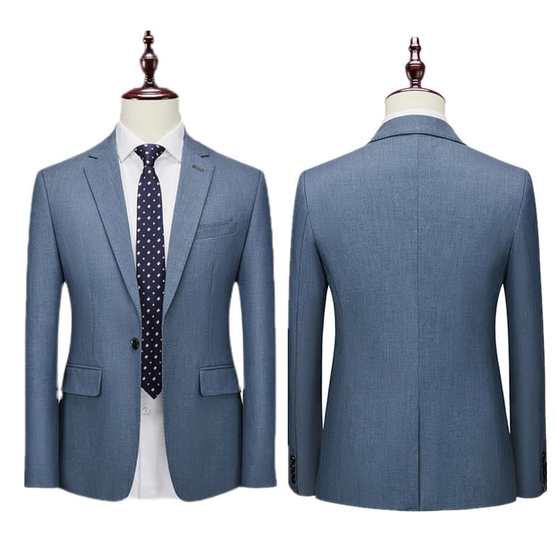Men's 2 Piece Solid Suit One Button in Grey