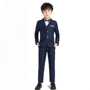 Boys 4 Piece Suit Solid Black Navy Boy Dress
