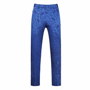 Mens Slim Fit Flat Front Pants Trousers Luxury Floral Pants Prom