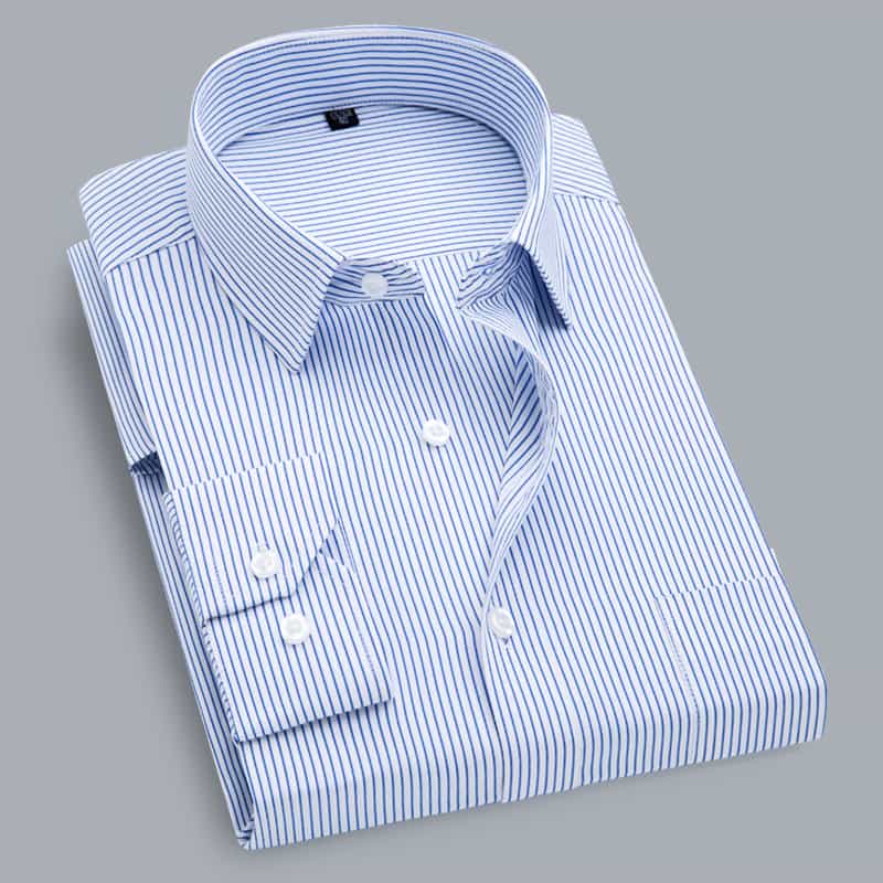 Men's Shirt Long Sleeve Pinstripe shirt Large Size Shirt Black Blue Black Dress Shirts – MOGU SUIT Men's Shirt Long Sleeve Pinstripe shirt Large Size Shirt Black Blue Black Dress Shirts – MOGU SUIT