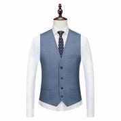 Men's Solid Vest in Blue Grey