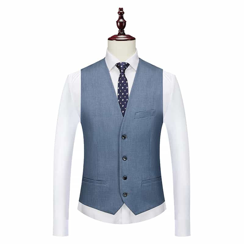Men's Solid Vest in Blue Grey