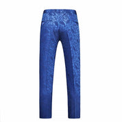 Mens Slim Fit Flat Front Pants Trousers Luxury Floral Pants Prom
