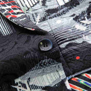 Men's Printed White Prom Blazer Sports Coat One Button